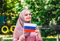 woman with flag