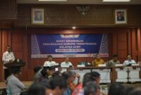 rapat koordinasi pencegahan korupsi terintegrasi wilayah Aceh, di Gedung Serbaguna Kantor Gubernur Aceh, Rabu (29/5/2024).
