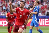 Foto:X Euro2924/ Remo Freuler berhasil mencetak gol di menit ke-37