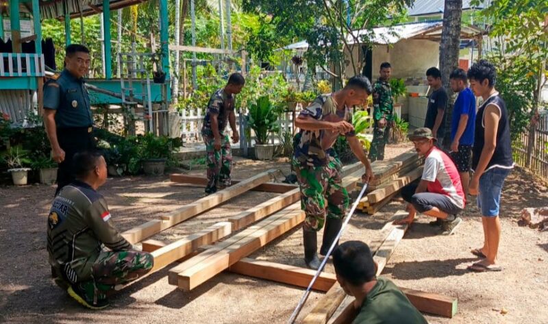 Anggota Kodim Kota Banda Aceh Bangun Balai Pengajian di Gampong Lam Geu Tuha Aceh Besar