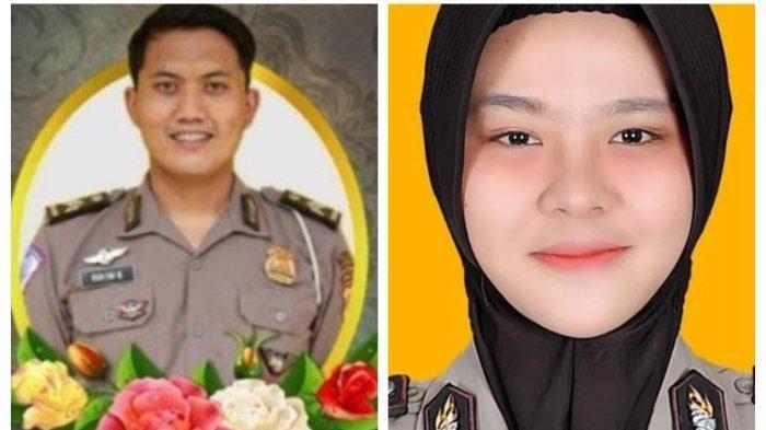 Briptu FN (28) Polwan SPKT Polres Mojokerto Jawa Timur (kiri) pelaku pembunuhan terhadap suaminya Birput FWD (28). FOTO: Tribunnews