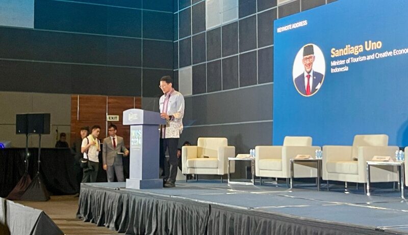 Foto: Sandiaga Uno ketika menghadiri World Cities Summit (WCS) 2024 di Singapura pada Selasa (4/6/2024).