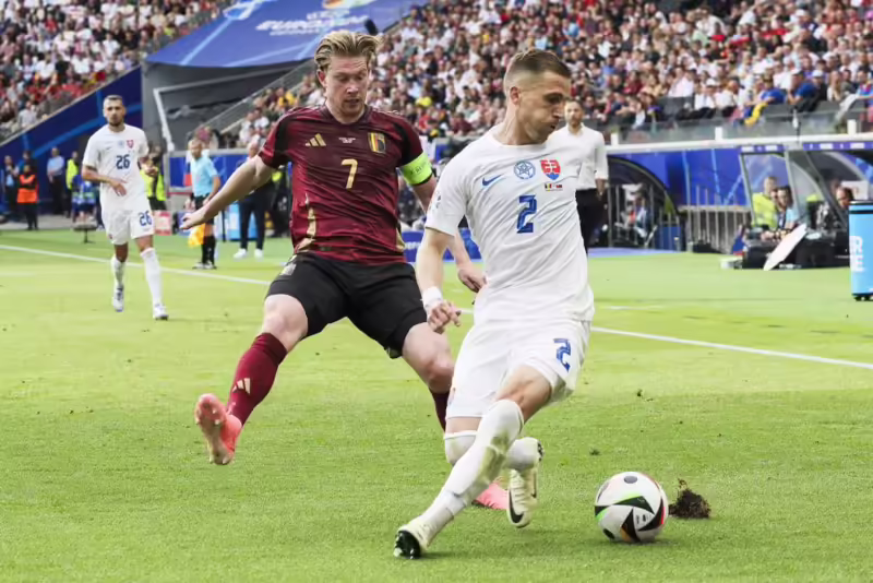 Timnas Belgia tertinggal 0-1 dari Slovakia pada babak pertama laga Grup E Euro 2024 di Stadion Frankfurt Arena Jerman, Senin (17/6)