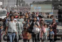 Warga Gaza Utara mengungsi, 