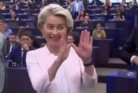 Foto: Presiden Komisi Eropa Ursula von der Leyen Saat Terpilih Kembali  di Parlemen Eropa pada Kamis 18 juli 2024