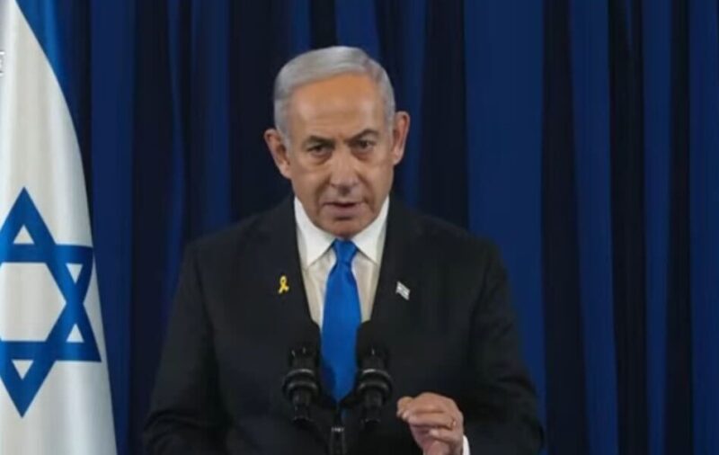 Perdana Menteri Benjamin Netanyahu berbicara dari markas IDF Kirya di Tel Aviv, 31 Juli 2024. (Tangkapan Layar)