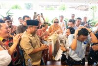 Perayaan ulang tahun Wakil Ketua Komisi XIII DPR RI dari Fraksi Gerindra, Sugiat Santoso di kantor DPD Partai Gerindra Sumut, Sabtu (14/6/2025).(Foto: istimewa)