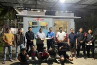 Lima narapidana Lapas Calang terlibat narkoba (jongkok) di Calang, Kabupaten Aceh Jaya. -Polres Aceh Jaya