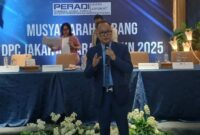 Advokat senior Stefanus Gunawan, S.H., M.Hum., kembali terpilih sebagai Ketua DPC Peradi SAI Jakarta Barat periode 2025-2030 dalam Muscab di Jakarta, Jumat (8/8/2025). Foto: Istimewa