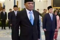 Djamari Chaniago saat mengucapkan sumpah sebagai Menko Polkam RI di Istana Negara Jakarta, Rabu (17/9/2025).(Foto: Tangkapan layar YouTube/BTV)