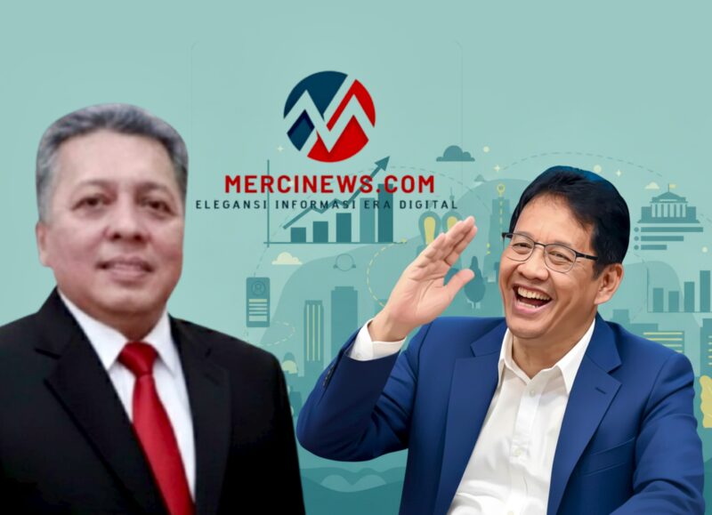 Foto kolase Ketua Umum AMKI Pusat Tundra Meliala dan Menteri Keuangan Purbaya Yudhi Sadewa (Foto: Mercinews.com)