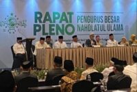 PBNU menetapkan Wakil Ketua Umum Tanfidziyah Zulfa Mustofa sebagai Pj Ketua Umum PBNU untuk sisa masa khidmat melalui rapat pleno di Hotel Sultan, Jakarta Pusat, Selasa (9/12/2025).(Foto: Dok.PBNU)