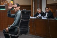 Nadiem Makarim saat menjalani persidangan di Pengadilan Tipikor Jakarta Pusat.(Foto: istimewa)
