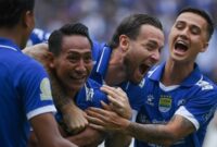 Pemain Persib Bandung merayakan gol Beckham Putra ke gawang Persija Jakarta di Stadion GBLA, Minggu (11/1/2026).(Foto: Dok.Persib)