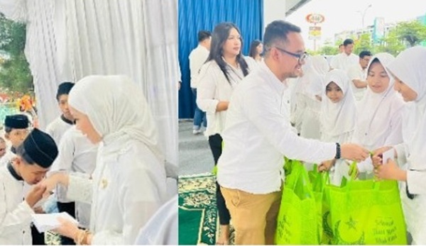BRI KC Cikarang menggelar buka puasa bersama sekaligus menyalurkan santunan kepada anak yatim Yayasan Cahaya Alam pada Jumat (27/2/2026).(Foto: istimewa)