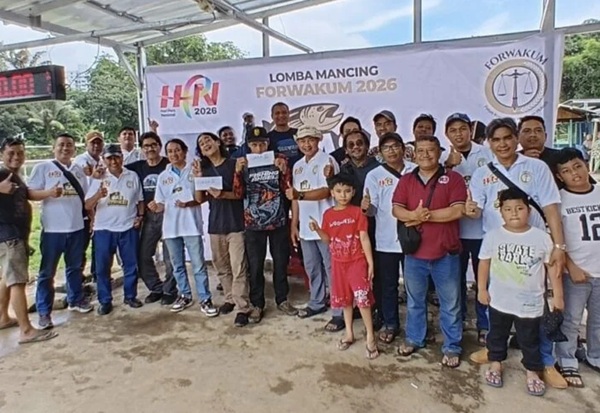 Forum Komunikasi Wartawan Hukum (Forwakum) sukses menggelar lomba mancing bertajuk “Gas Strike” dengan tagline “Tarik Senarnya, Jaga Soliditas” di emancingan Tentara Langit, Komplek TNI AU Pancoran, Jakarta Selatan, Sabtu (7/2/2026).(Foto: istimewa)