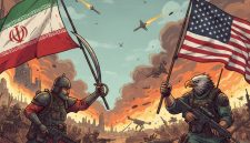 Ilustrasi Iran vs Amerika Serikat (Foto: Mercinews.com)