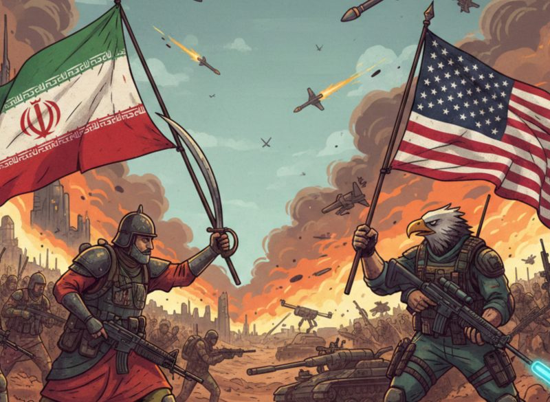 Ilustrasi Iran vs Amerika Serikat (Foto: Mercinews.com)