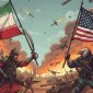 Ilustrasi Iran vs Amerika Serikat (Foto: Mercinews.com)