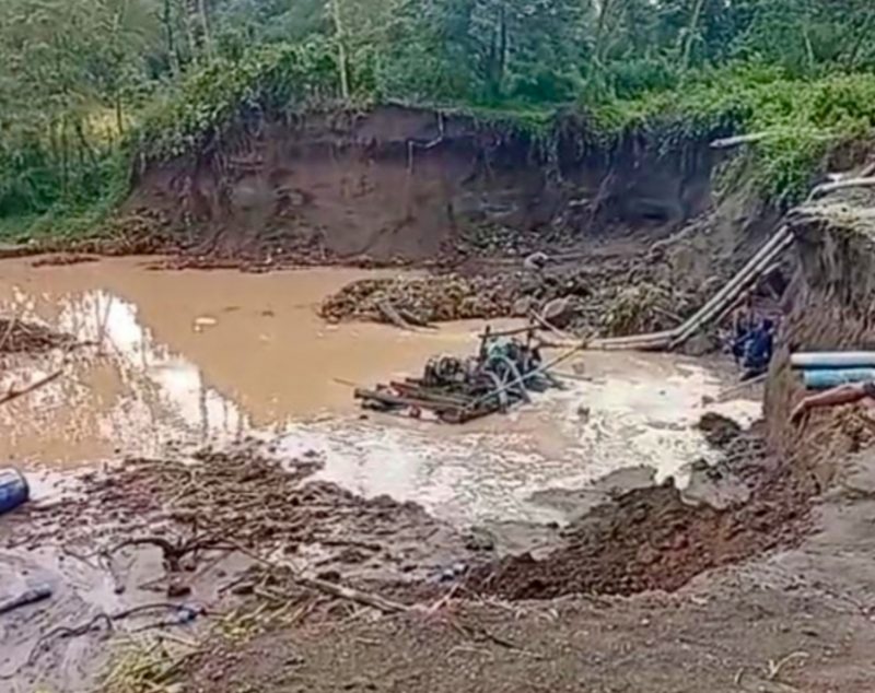Lokasi galian pasir di Dusun Sadeng RT 003/RW 012, Desa Karangbendo, Kecamatan Ponggok, Kabupaten Blitar, Jawa Timur.(Foto: istimewa)