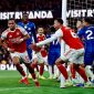 Arsenal berhasil mengalahkan Chelsea 2-1 dalam laga Derby London di Emirates Stadium, Minggu (1/3/2026).(Foto: Dok. X @GadaliMigh53477)