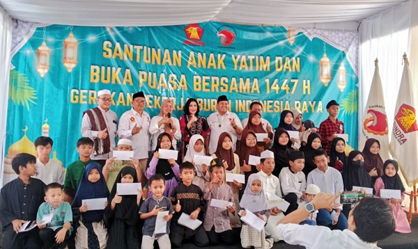 Dewan Pimpinan Pusat Gerakan Pekerja Buruh Indonesia (DPP GPBI) Raya menggelar kegiatan santunan anak yatim dan buka puasa bersama di Cakung, Jakarta Timur, Selasa (10/3/2026).(Foto: Dok. GPBI Raya)