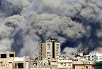 Ledakan di sekitar gedung media penyiaran Republik Islam Iran (IRIB) di Teheran. (Foto: Dok. BBC)
