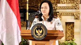 Kepala Kantor Wilayah Direktorat Jenderal Imigrasi Bali, Felucia Sengky Ratna, saat membuka sosialisasi program Golden Visa di Denpasar, Selasa (10/3/2026). (Foto: Dok. Humas Ditjenim Bali)