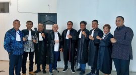 Tim Penasihat Hukum Hendra Sianipar dari DPN Peradi SAI usai sidang di PN Jakarta Utara, Selasa (31/3/2026).(Foto: Fir/ Mercinews.com)