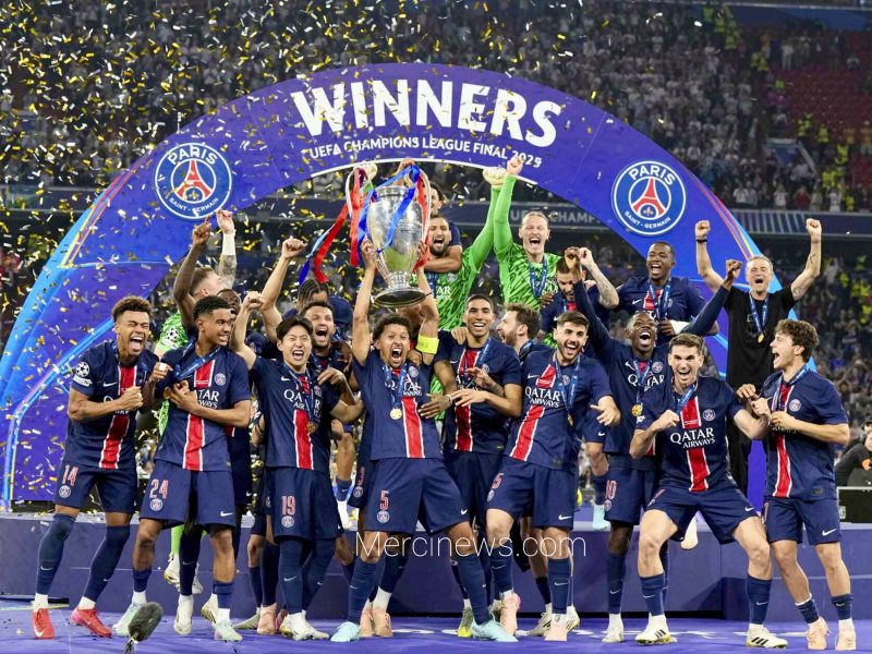 PSG berhasil mempertahankan gelar juara liga Champions setelah mengalahkan Arsenal melalui adu penalti dengan skor 4-3 pada final Liga Champions 2025/2026 di Puskás Aréna, Budapest, Minggu (30/5) waktu setimpal. (Foto: Dok. PSG)
