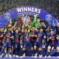 PSG berhasil mempertahankan gelar juara liga Champions setelah mengalahkan Arsenal melalui adu penalti dengan skor 4-3 pada final Liga Champions 2025/2026 di Puskás Aréna, Budapest, Minggu (30/5) waktu setimpal. (Foto: Dok. PSG)