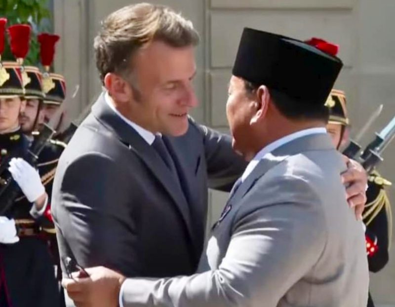 Presiden Prabowo Subianto dan Presiden Prancis Emmanuel Macron (Foto: Dok. Youtube Sekretariat Presiden)
