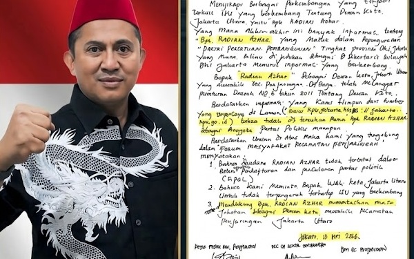 Forum Lintas Ormas Penjaringan menyatakan dukungan untuk Dewan Kota Radian Azhar. (Foto: Dok. Mercinews.com)