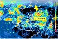 BMKG mengeluarkan peringatan dini terkait pengaruh Siklon Tropis Jangmi di Laut Filipina utara yang berpotensi memicu hujan lebat di wilayah Indonesia. (Foto: Dok. BMKG)