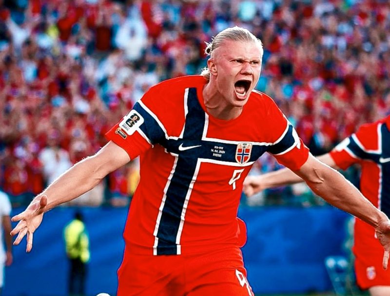 Erling Haaland mencetak dua gol dan satu assist membawa Norwegia meraih kemenangan meyakinkan 4-1 atas Irak pada laga Grup I di Stadion Gillette, Foxborough, Massachusetts, Selasa (16/6) waktu setempat atau Rabu (17/6/2026) dini hari WIB. (Foto: Dok. Instagram @herrelandslaget)
