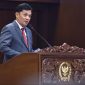 Ketua Komisi III DPR RI Habiburokhman saat menyampaikan laporan Komisi III DPR RI terhadap RUU Polri dalam Rapat Paripurna DPR RI di Gedung Nusantara II, Senayan, Jakarta. (Foto:Dok. dpr.go.id)