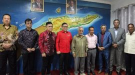 Pengurus PDI Perjuangan menyambangi Kantor Fretilin, Dili, Timor Leste, Kamis (4/6/2026). (Foto: Dok. PDIP)