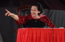 Ketua Umum PDI Perjuangan Megawati Soekarnoputri saat menyampaikan sambutan peresmian renovasi Istana Gebang di Kota Blitar, Jawa Timur, Senin (15/6/2026). (Foto: istimewa)