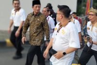 Menag Nasaruddin Umar saat menghadiri Gema Waisak Pindapata Nasional 2570 BE Tahun 2026 di Kemayoran, Jakarta Pusat, Minggu (10/5/2026). (Foto: Dok. Mercinews.com)