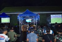 Lanud Halim Perdanakusuma menggelar kegiatan nonton bareng (nobar) pertandingan Piala Dunia 2026, Selasa (23/6/2026). (Foto: Dok. Lanud Halim Perdanakusuma)