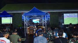 Lanud Halim Perdanakusuma menggelar kegiatan nonton bareng (nobar) pertandingan Piala Dunia 2026, Selasa (23/6/2026). (Foto: Dok. Lanud Halim Perdanakusuma)