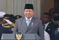 Presiden Prabowo Presiden Prabowo Subianto memimpin Upacara Peringatan Hari Lahir Pancasila di Gedung Pancasila, Jakarta, Senin (1/6/20206). (Foto: Dok. BPMI Setpres)