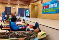 Lanud Halim Perdanakusuma menggelar kegiatan donor darah menjelang peringatan Hari Bakti ke-79 TNI AU di Gedung Garda Dirgantara, Sabtu (18/7/2026). (Foto: Dok. Lanud Halim Perdanakusuma)