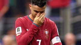 Laga Portugal vs Spanyol pada Cristiano Ronaldo pada babak 16 besar di Stadion Dallas, Amerika Serikat, Selasa (7/7/2026) dini hari WIB menjadi penampilan terakhirnya Cristiano Ronaldo di Piala Dunia. (Foto: Dok. X@HQpcrt)