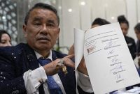 Hotman Paris Hutapea saat konferensi pers di Kejagung Jakarta, belum lama ini. (Foto: ist)