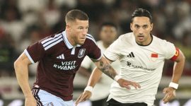 Aston Villa mengawali tur pramusimnya di Indonesia dengan kemenangan 3-1 atas Indonesia All Stars pada pertandingan di Stadion Utama Gelora Bung Karno, Jakarta, Sabtu (1/8/2026) malam. (Foto: istimewa)