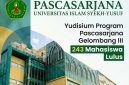 Universitas Islam Syekh Yusuf (UNIS) Tangerang menggelar Yudisium Program Pascasarjana Gelombang III, Kamis (30/7/2026). Sebanyak 243 mahasiswa dinyatakan lulus dan dijadwalkan mengikuti wisuda pada 27 Oktober 2026. (Foto: Mercinews.com)