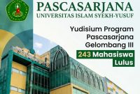 Universitas Islam Syekh Yusuf (UNIS) Tangerang menggelar Yudisium Program Pascasarjana Gelombang III, Kamis (30/7/2026). Sebanyak 243 mahasiswa dinyatakan lulus dan dijadwalkan mengikuti wisuda pada 27 Oktober 2026. (Foto: Mercinews.com)