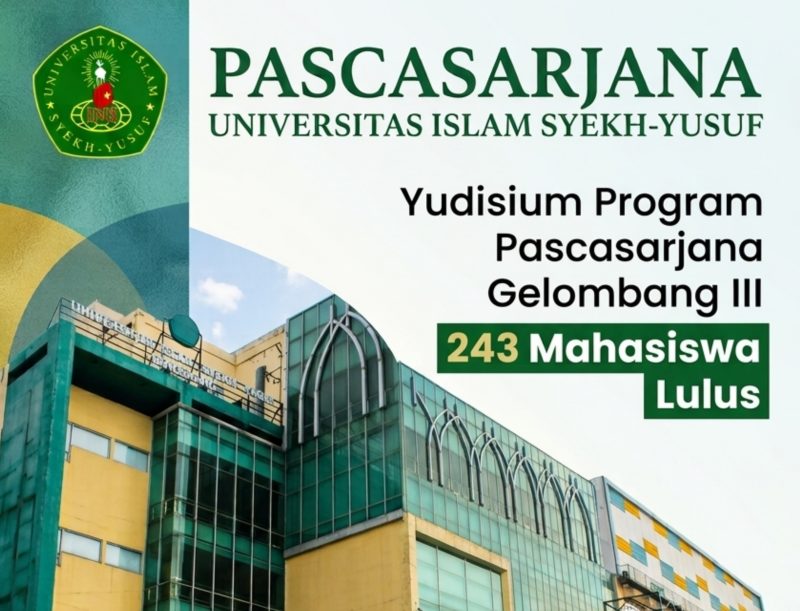 Universitas Islam Syekh Yusuf (UNIS) Tangerang menggelar Yudisium Program Pascasarjana Gelombang III, Kamis (30/7/2026). Sebanyak 243 mahasiswa dinyatakan lulus dan dijadwalkan mengikuti wisuda pada 27 Oktober 2026. (Foto: Mercinews.com)