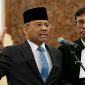 Suahasil Nazara mengucapkan sumpah jabatan sebagai Menteri Keuangan di Istana Negara, Jakarta, Senin (14/9/2026). (Dok. BPMI Setpres)
